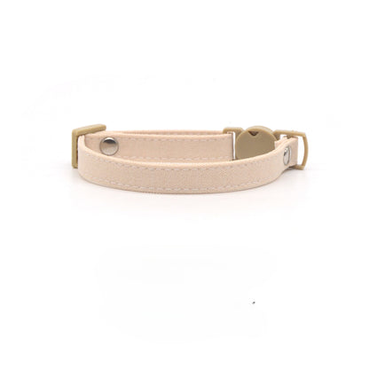 Mokka cat collar displayed flat to show full length and solid color design