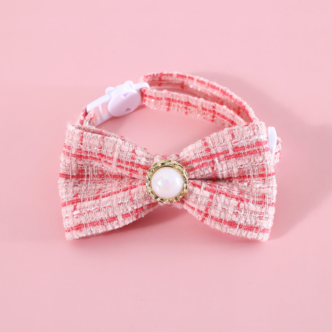 Mokka vintage style bow cat collar laid out showing full length and bow