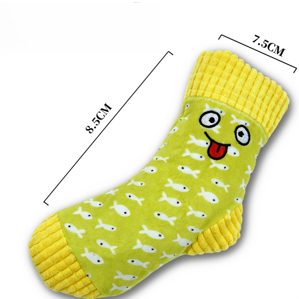 Petkin - Character Print Sock Form Squeaky Pet Toy