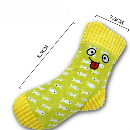 Petkin - Character Print Sock Form Squeaky Pet Toy
