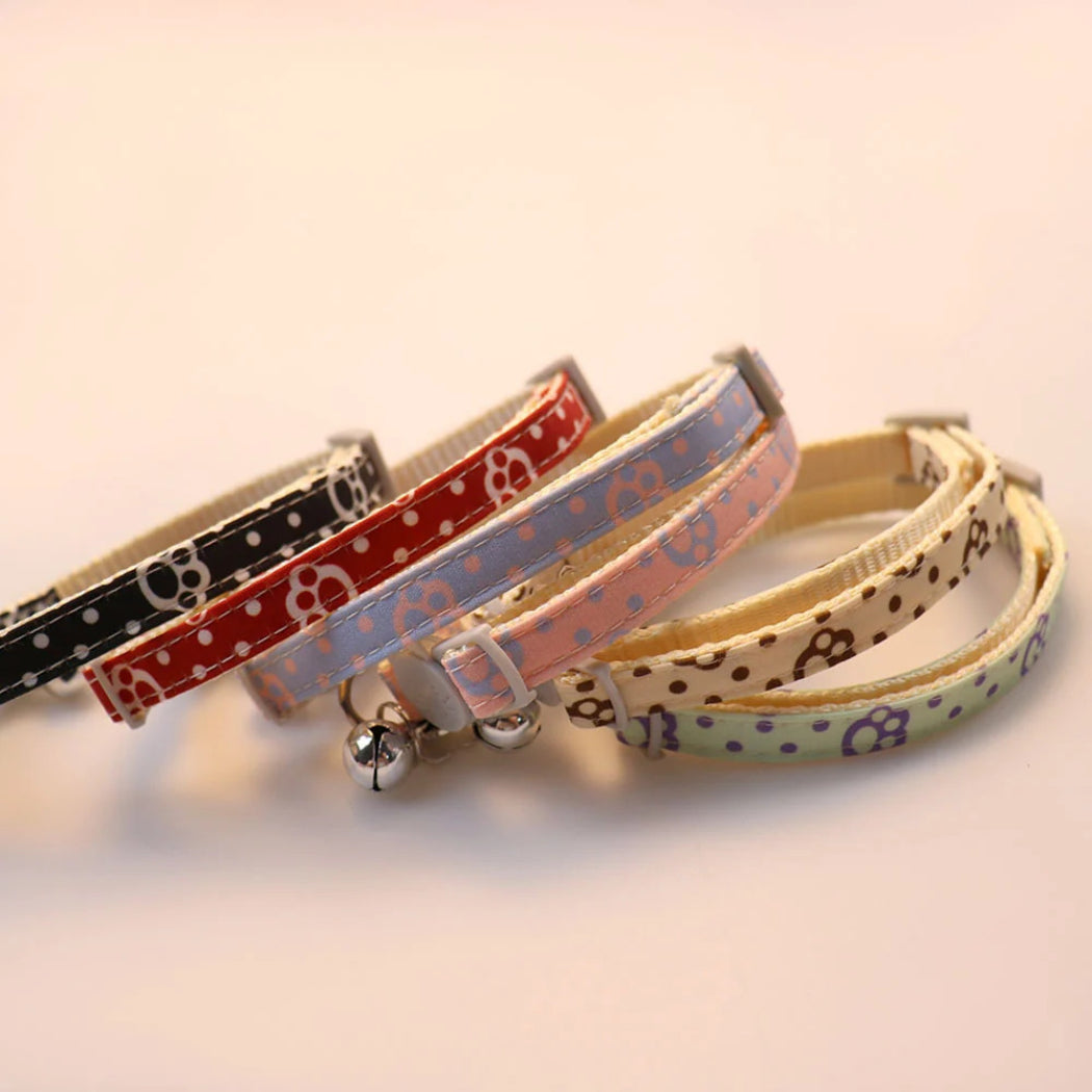 Mokka - Paw Print Bell Breakaway Cat Collar