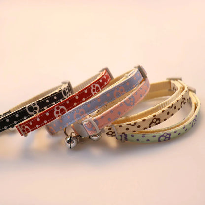 Mokka - Paw Print Bell Breakaway Cat Collar