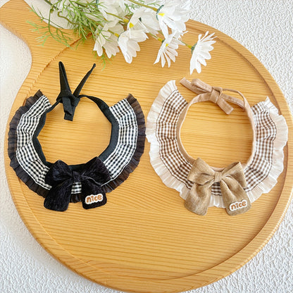 Mokka - Ruffle Trim Plaid Cat Collar