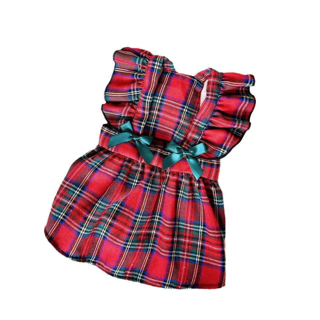 Ozzie - Plaid Bow Casual Dress Style Dog Dress