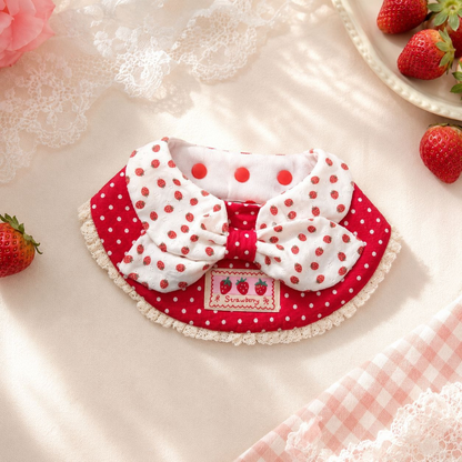 Mokka - Strawberry Lace Bib Pet Neckwear