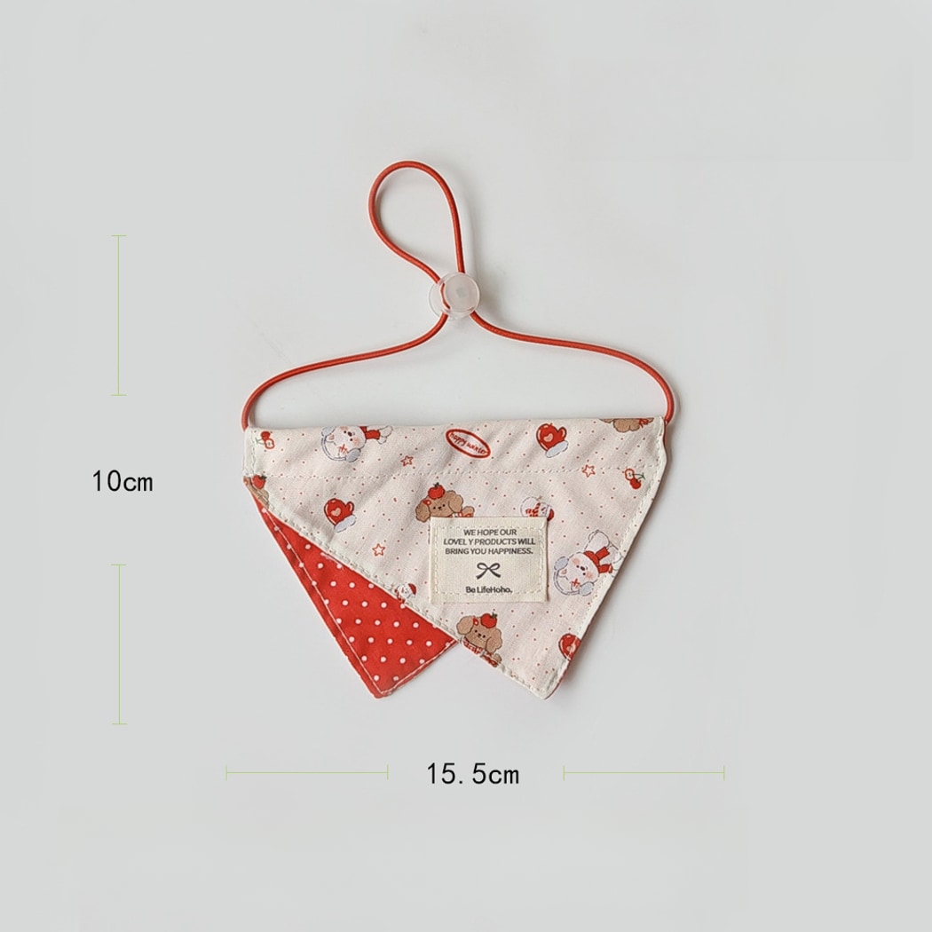 Mokka - Plaid Cartoon Pet Bandana Collar and Bib