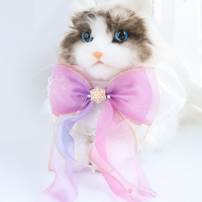 Mokka - Lace Bow Ruffle Decorative Cat Collar