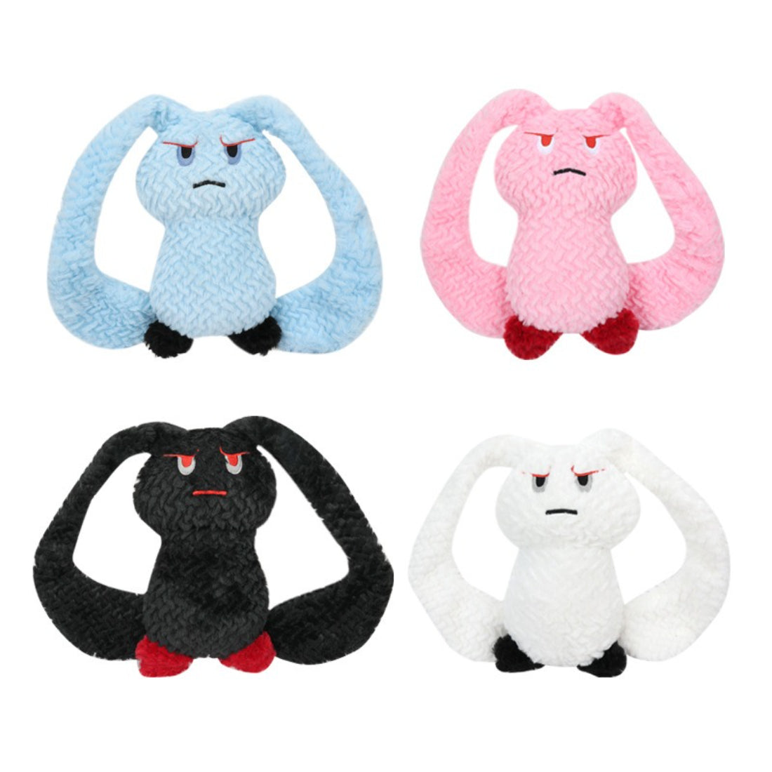 Petkin Funny Plush Tug Dog Toy with colorful fabric and rope handles