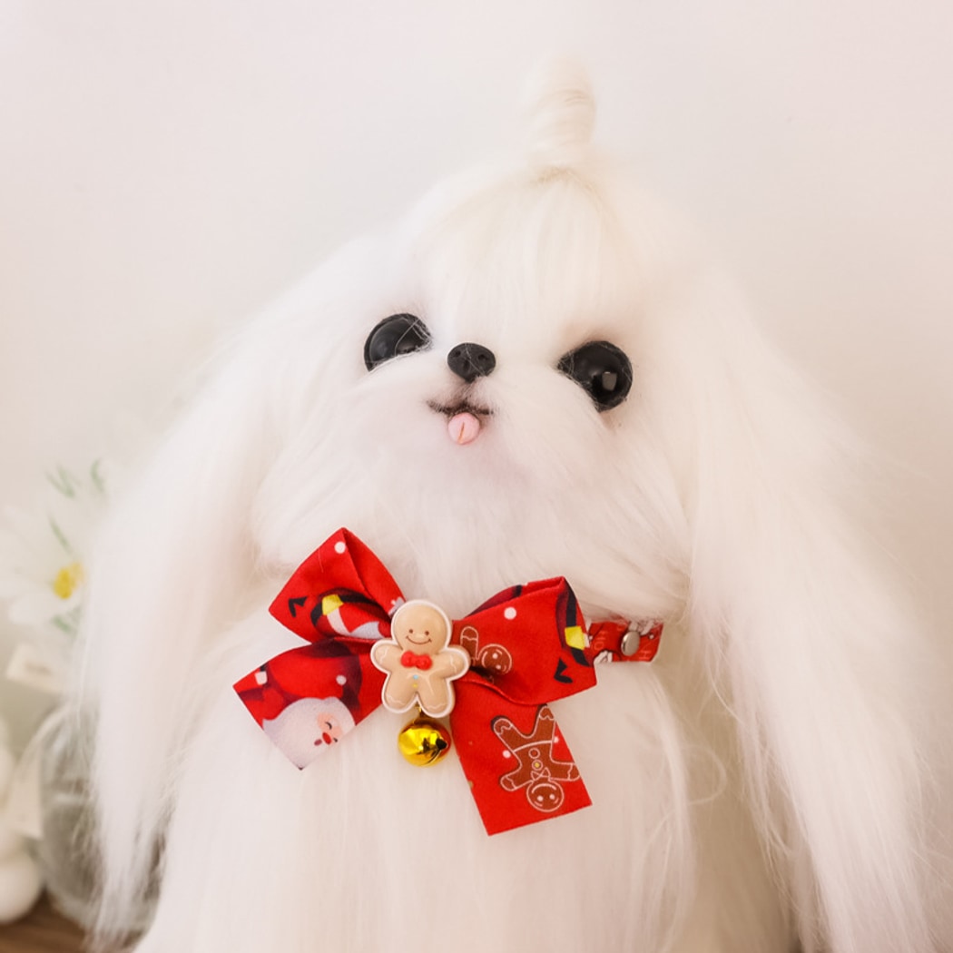 Christmoo - Holiday Cartoon Bow Bell Pet Collar