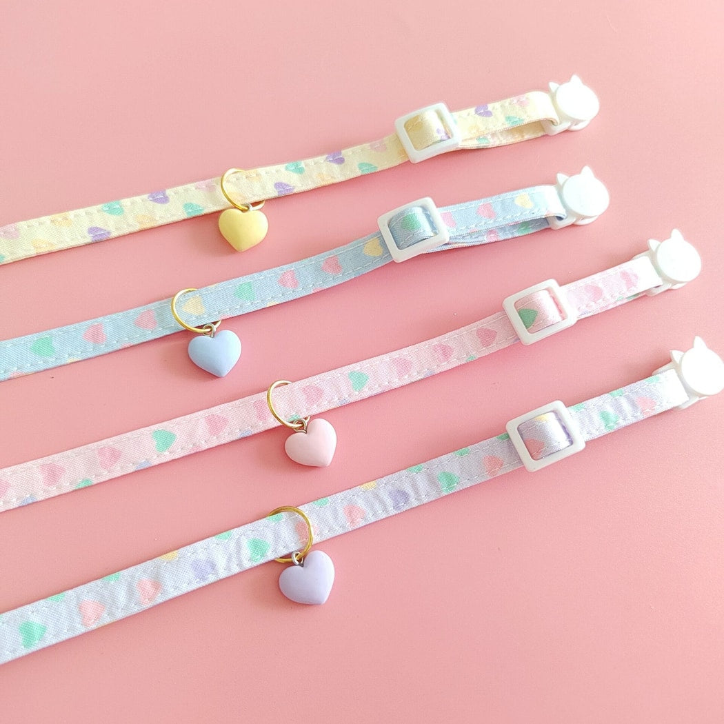 Mokka - Heart Print Pendant Decorative Cat Collar