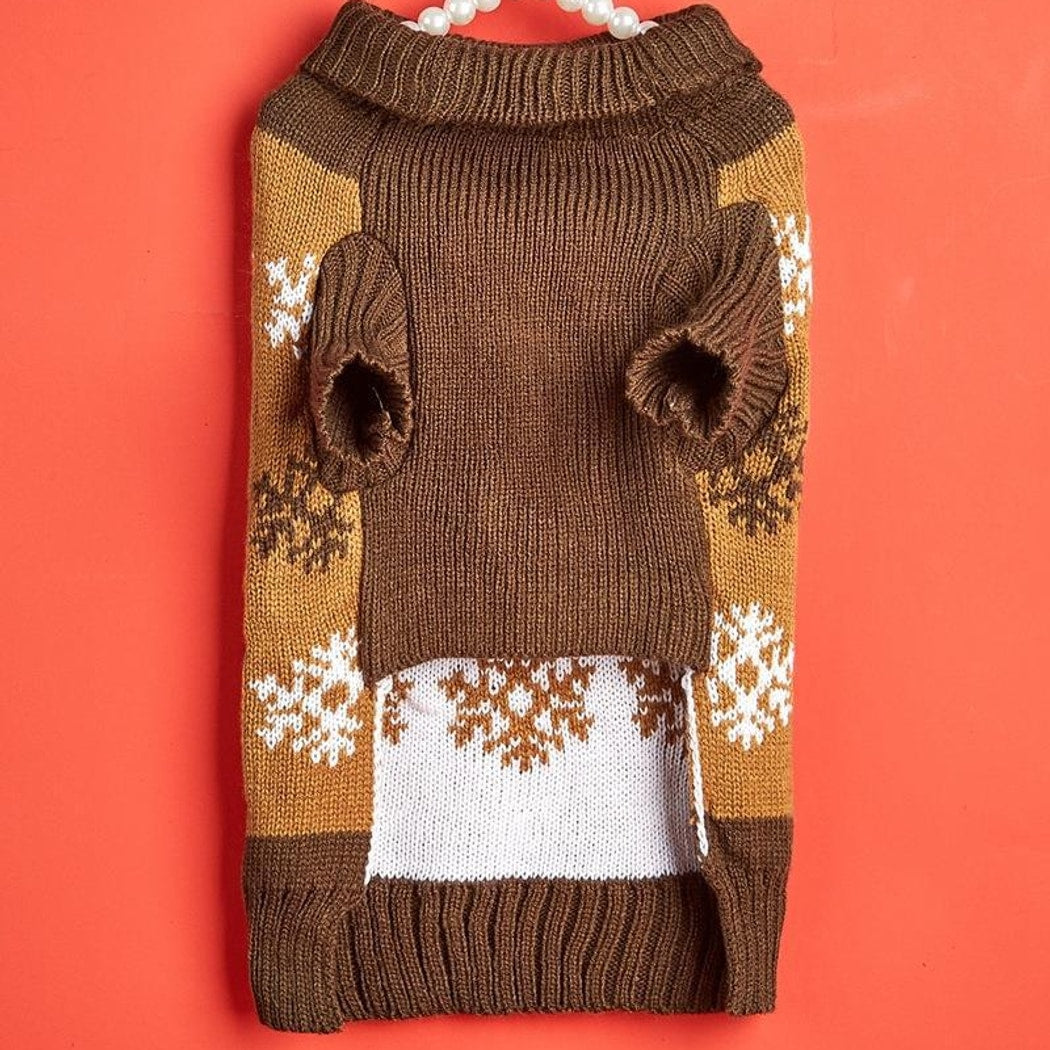 Ozzie - Snowflake Turtleneck Knit Dog Sweater