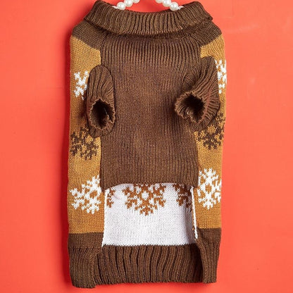 Ozzie - Snowflake Turtleneck Knit Dog Sweater