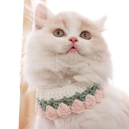 Mokka - Flower Scalloped Crochet Cat Collar