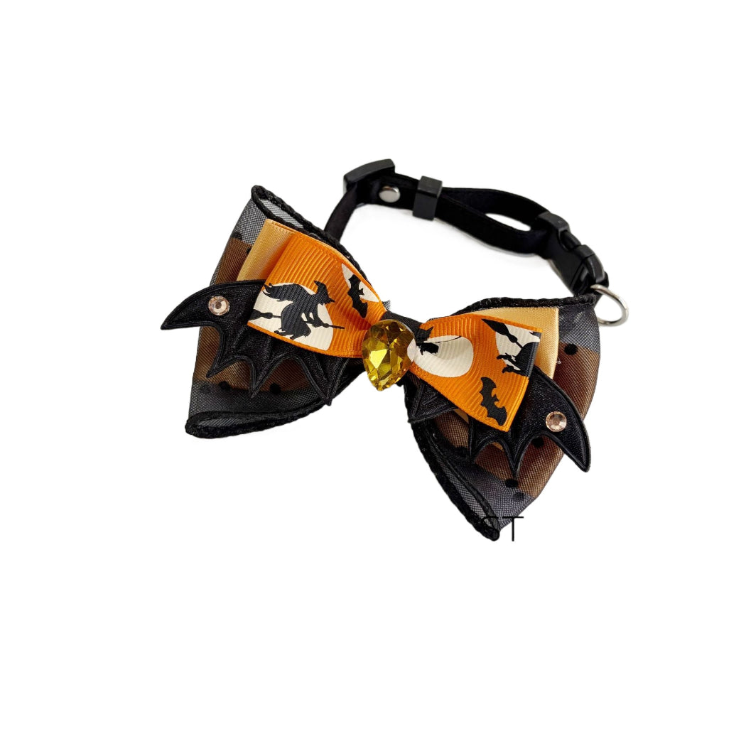 Mokka - Halloween Bat Bow Breakaway Pet Collar
