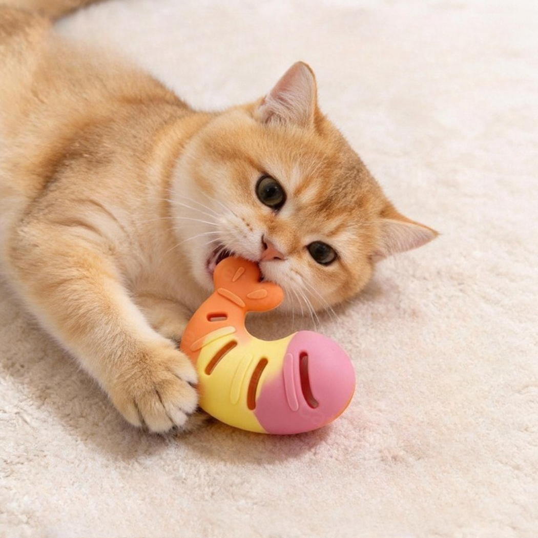 Moo - Shrimp Shape Treat Dispensing Cat Toy