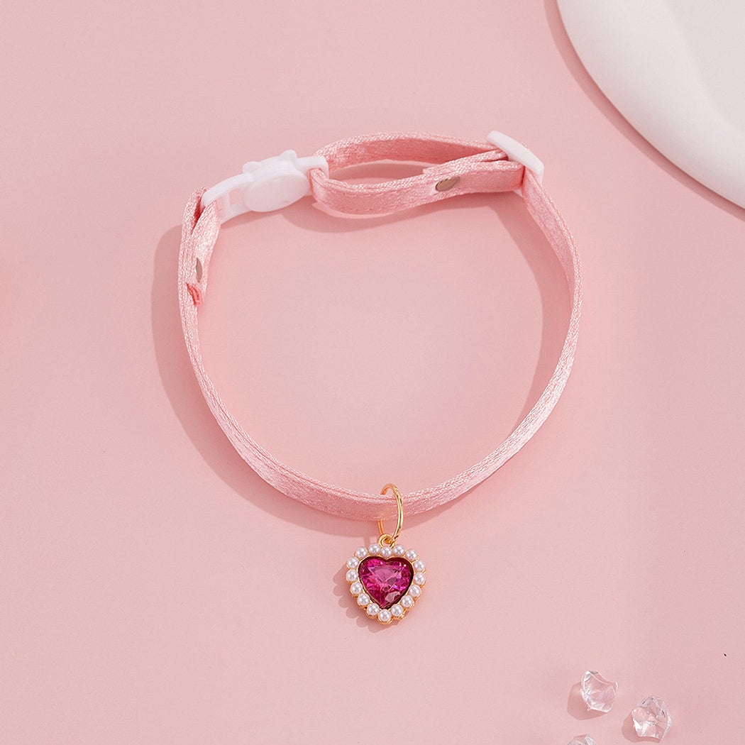 Mokka - Cute Heart Detail Adjustable Cat Collar