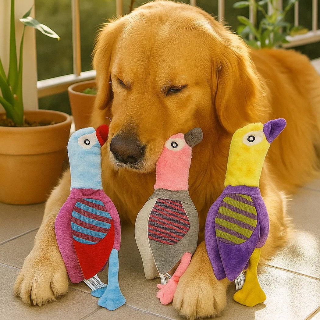 Petkin - Bird Shaped Squeaky Plush Dog Toy