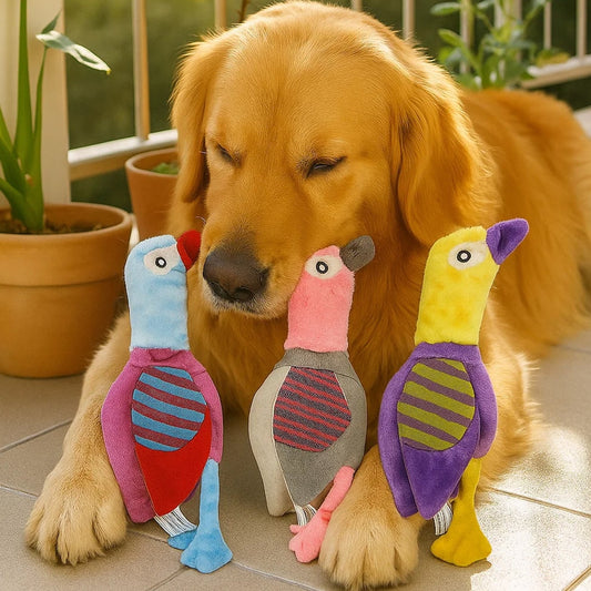 Petkin - Bird Shaped Squeaky Plush Dog Toy
