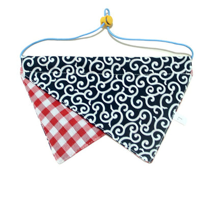 Mokka - Swirling Gingham Layered Bib Pet Neckwear
