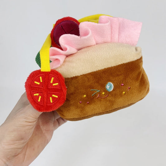 Petkin - Sandwich Shaped Plush Squeaky Dog Toy