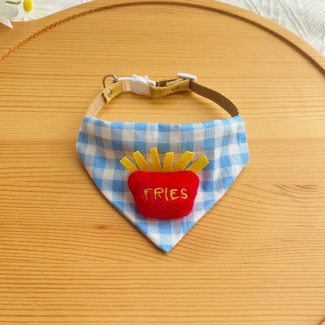 Mokka - Checkered Plush Decorative Pet Bandana Collar