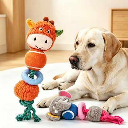 Petkin - Animal Rope Ring Squeaky Dog Toy