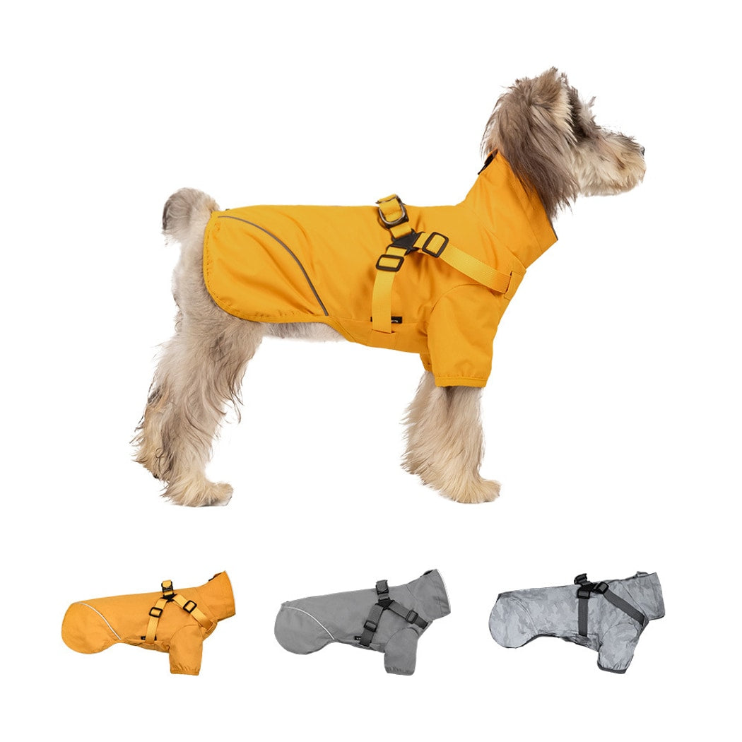 Ozzie - Reflective Harness Opening Dog Raincoat