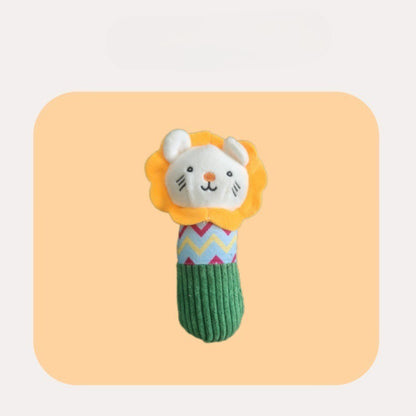 Petkin cow dog plush toy with rope ring displayed from side angle