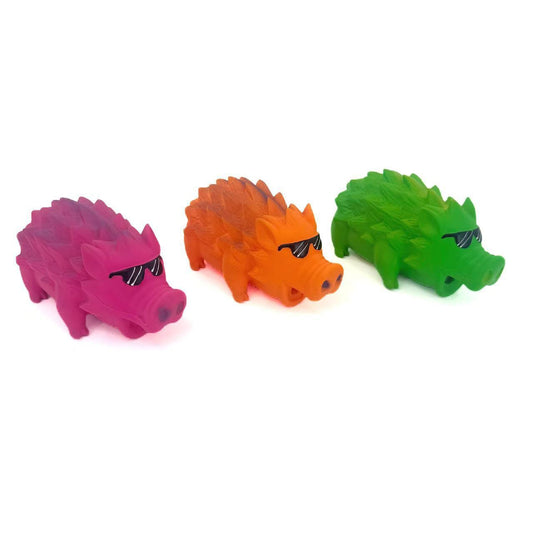 Petkin – Cool Boar Dog Toy - Creaky Rubber Pig