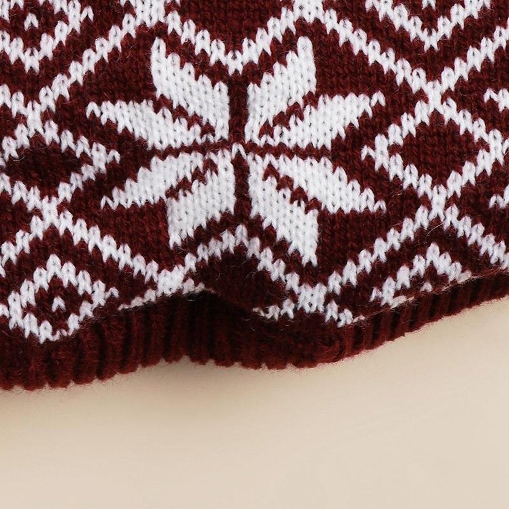 Christmoo - Christmas Snowflake Reindeer Knit Style Dog Sweater