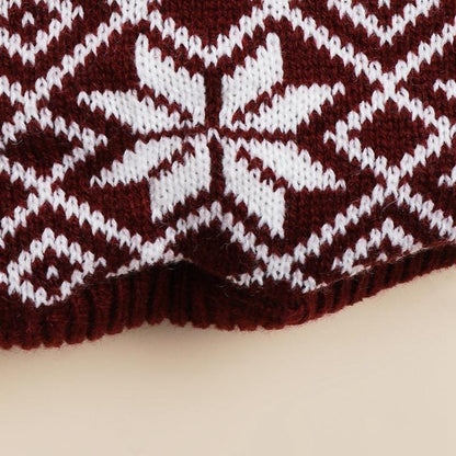 Christmoo - Christmas Snowflake Reindeer Knit Style Dog Sweater