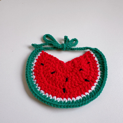 Ozzie - Watermelon Flower Crochet Pet Collar & Hat