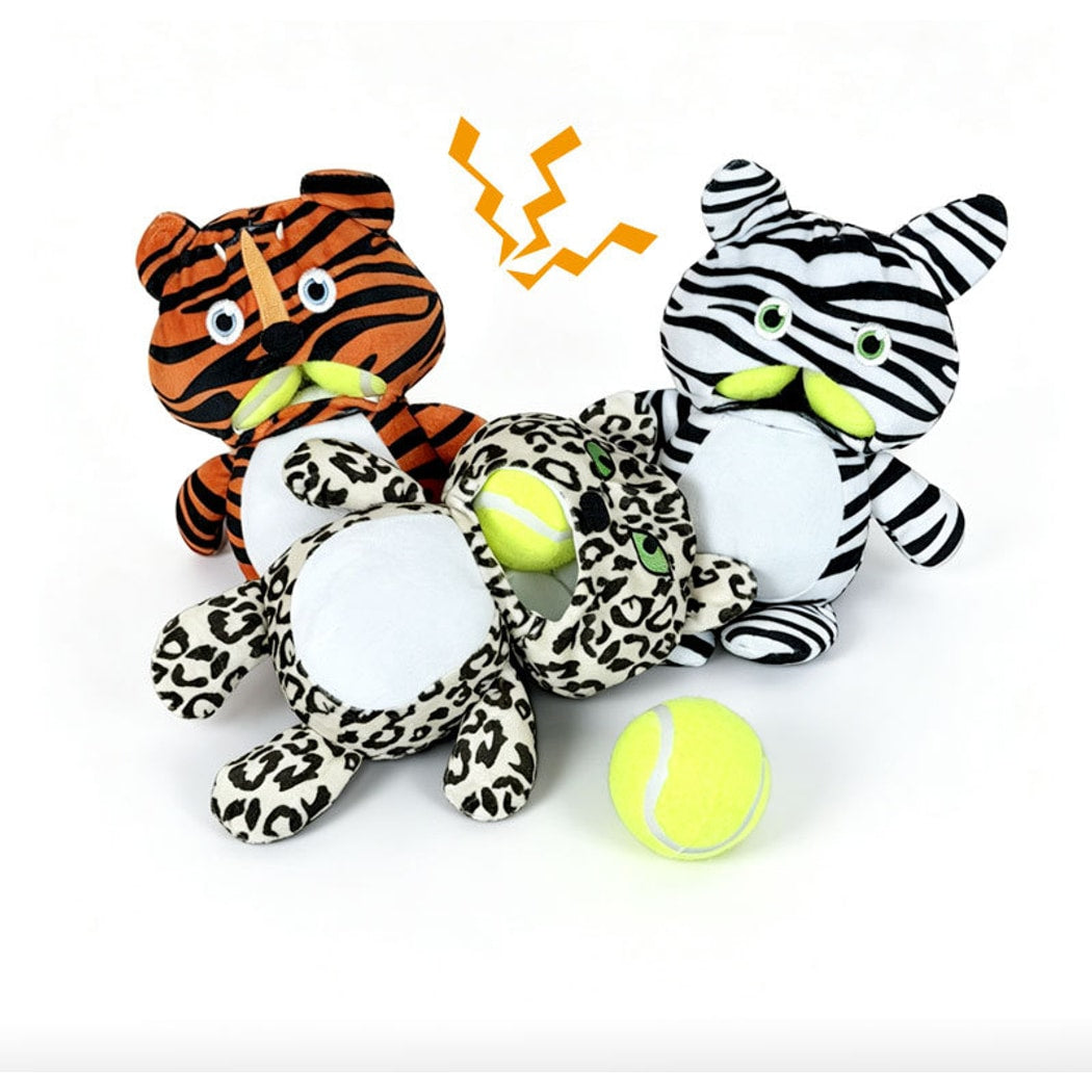 Petkin - Animal Print Plush Squeaky Dog Toy