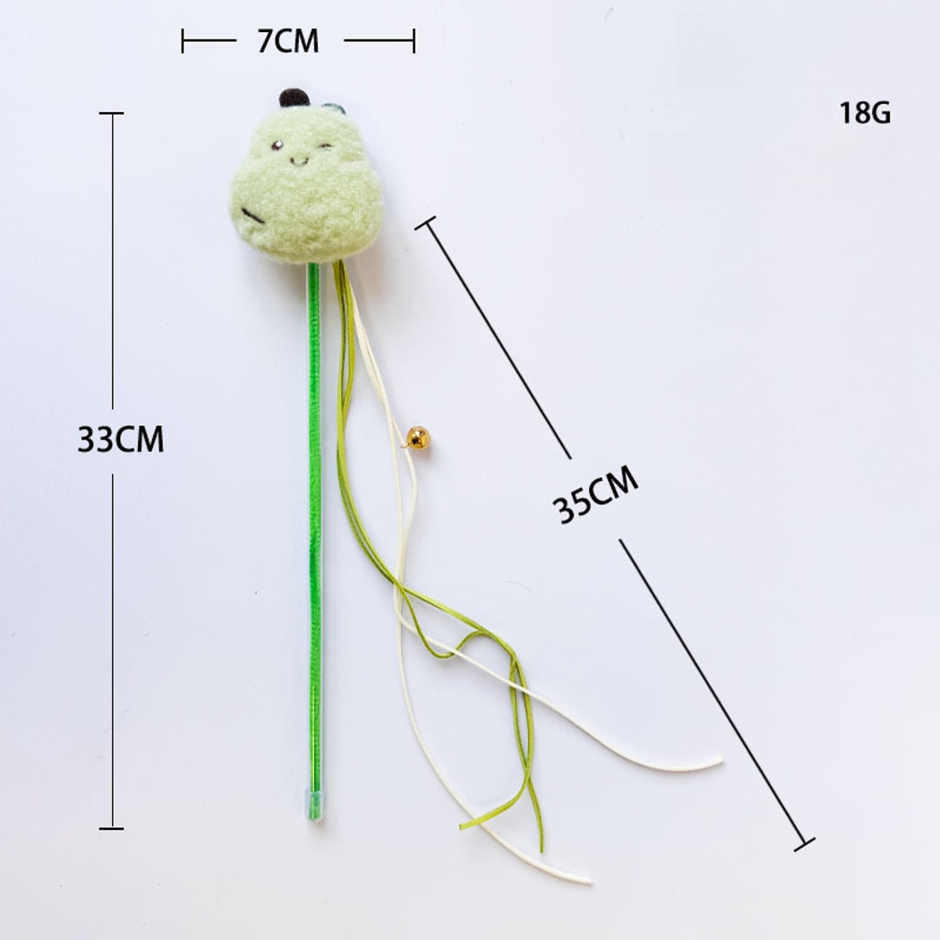 Moo - Cute Fruit with Bell Cat Teaser Wand Toy