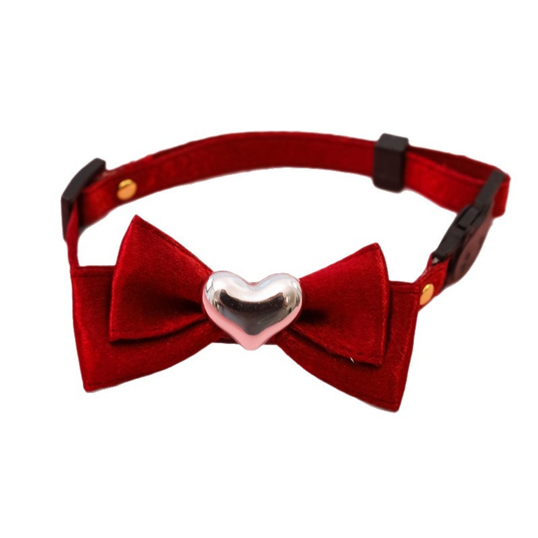 Mokka - Decorative Heart Accent Cat Bow Tie Collar