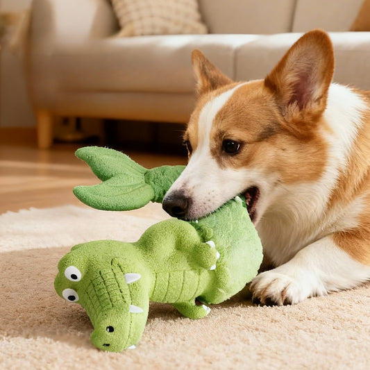 Petkin - Cartoon Crocodile Squeaky Dog Toy