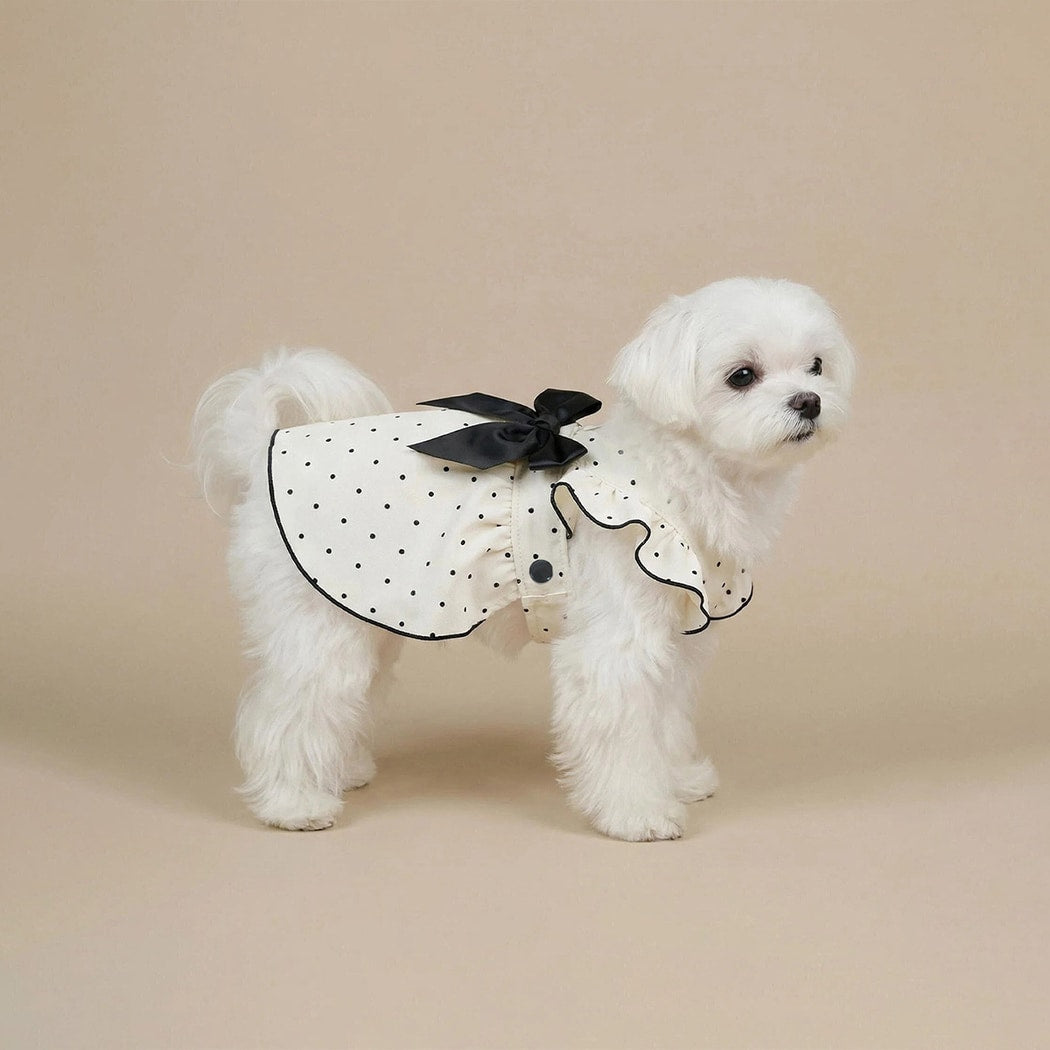 Ozzie - Polka Dot Bow Detail Dog Dress