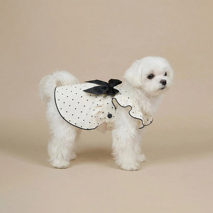 Ozzie - Polka Dot Bow Detail Dog Dress