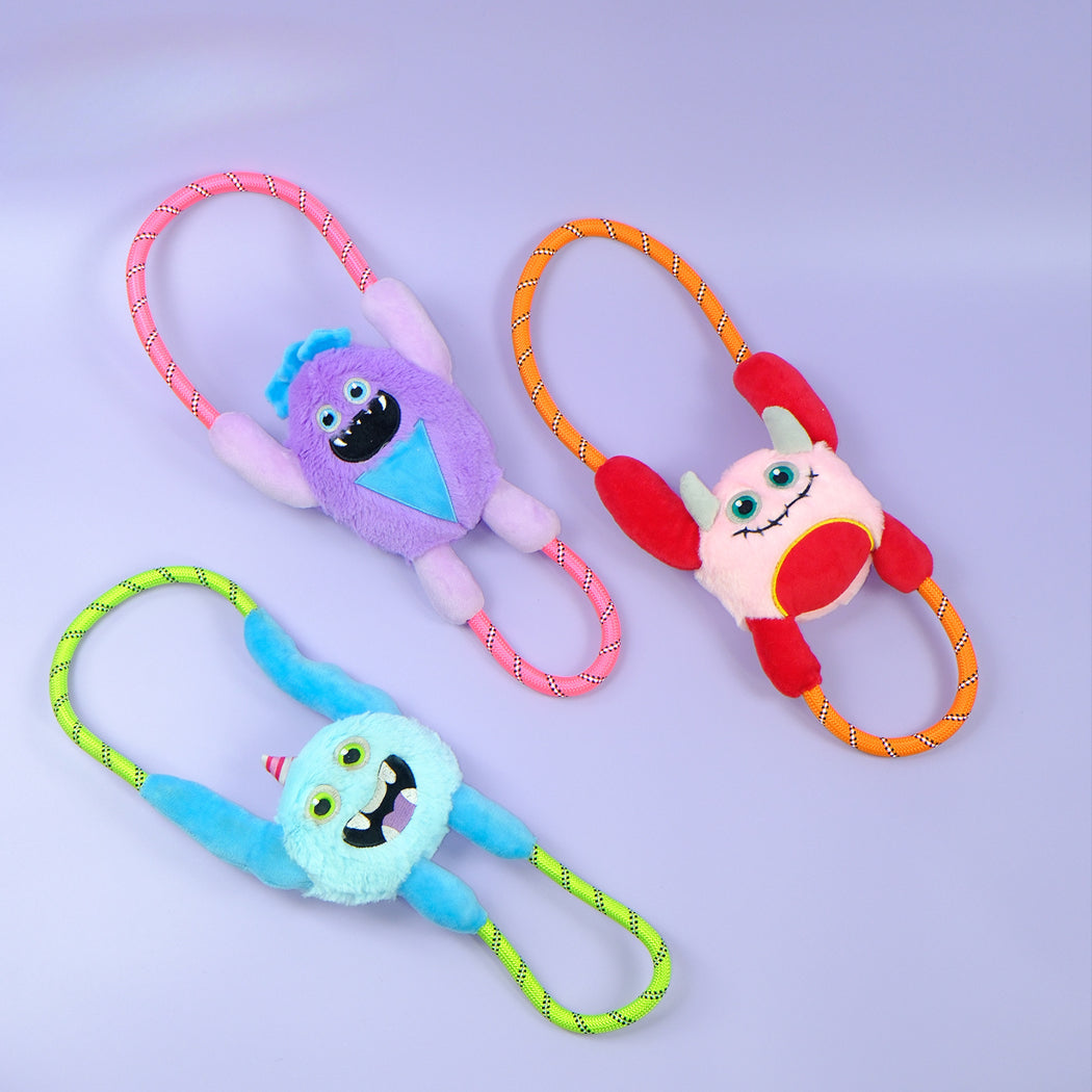 Petkin - Monster Plush Rope Loop Dog Toy