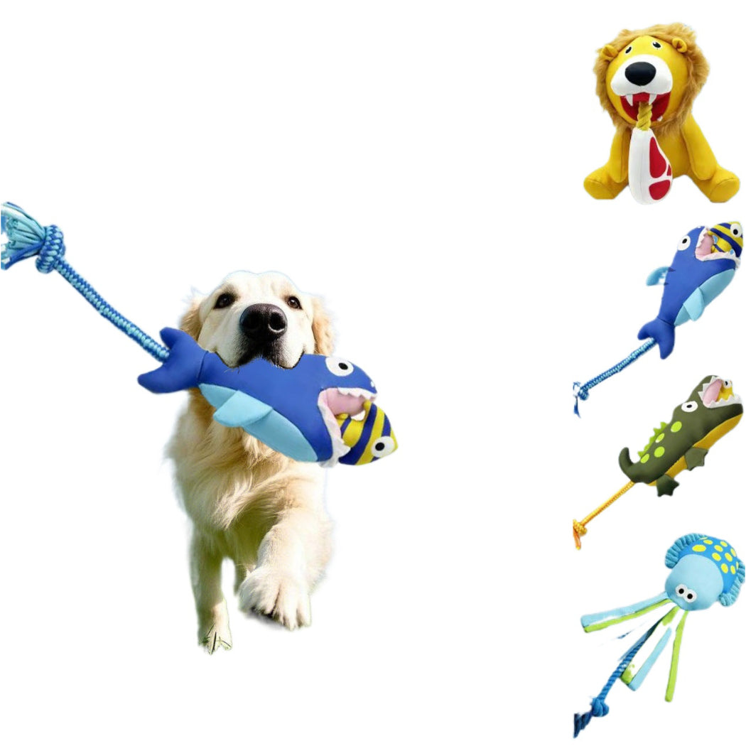Petkin - Squeaky Rope Plush Dog Toy