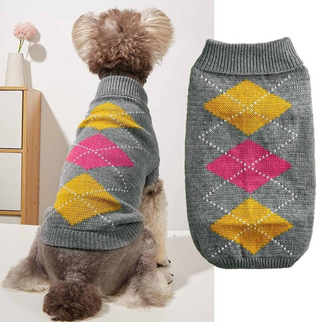 Ozzie - Color Block High Neck Dog Sweater