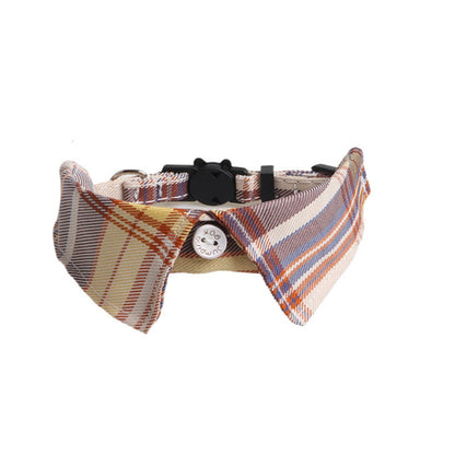 Mokka - Plaid Cat Collar | Shirt Collar for Cats | Breakaway Cat Collar | Dress Up Pet Collar