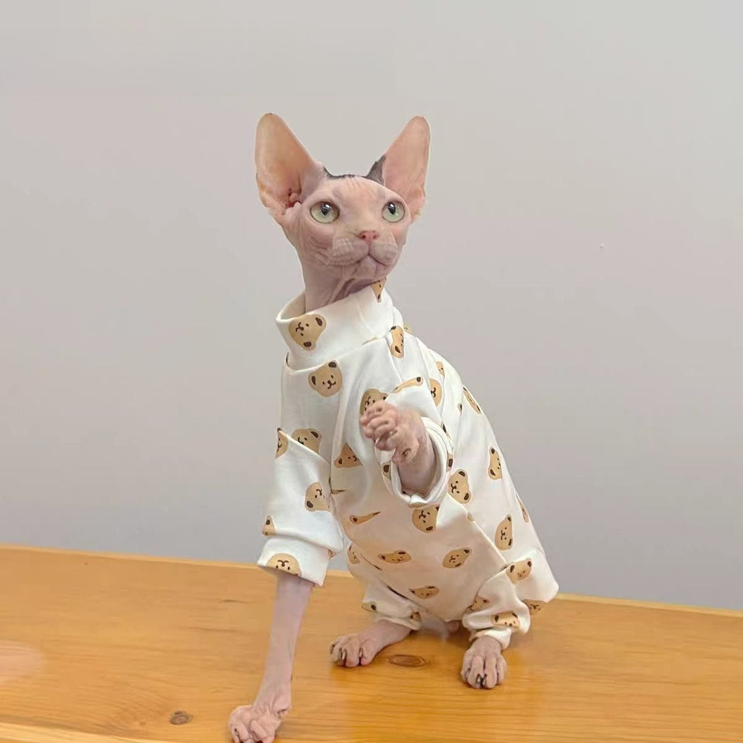 Ozzie - Bear Print Pet Four-Legged Jumpsuit