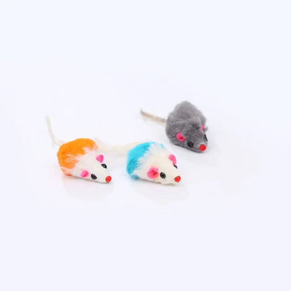 Moo - Mouse Shape with Ribbon Tail Cat Toy