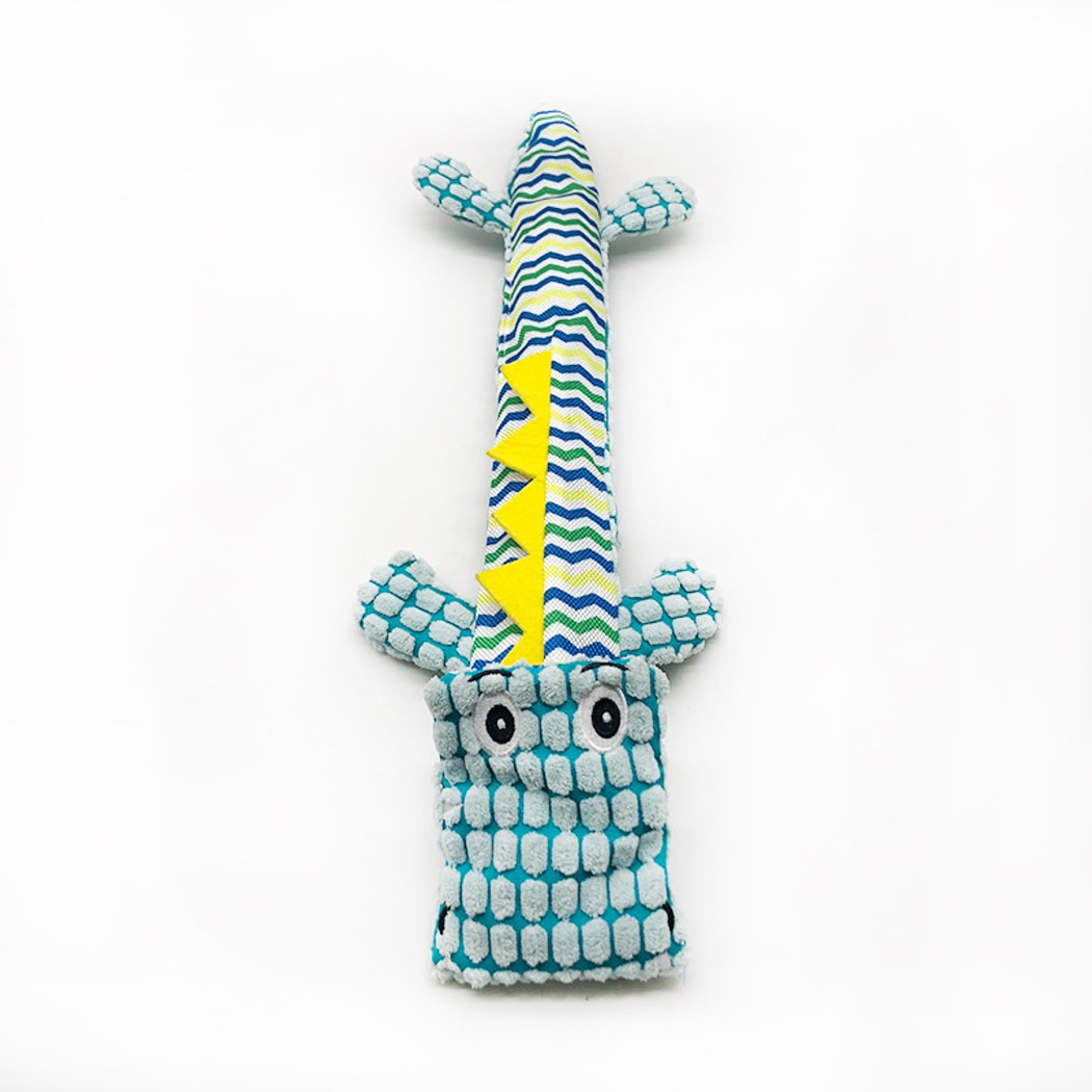 Petkin - Squeaky Plush Crocodile Interactive Dog Toy
