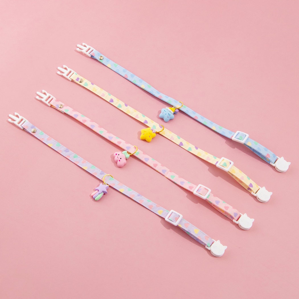 Mokka - Adjustable Heart Print Princess Style Cat Collar