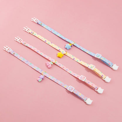 Mokka - Adjustable Heart Print Princess Style Cat Collar