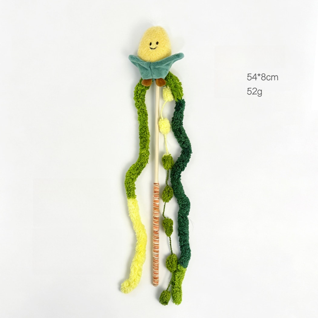 Moo - Playful Vegetable Theme Cat Wand Toy