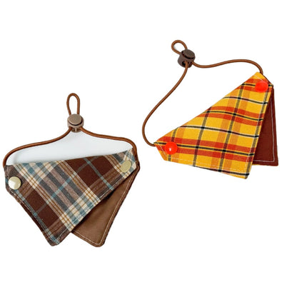 Mokka - Plaid Layered Bandana Pet Neckwear