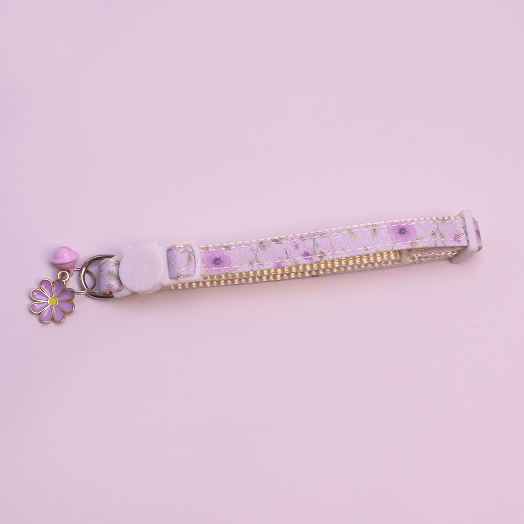 Mokka - Daisy Charm Floral Pattern Cat Collar